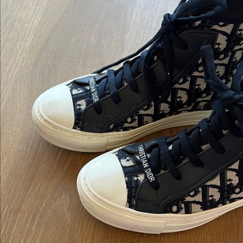 Dior Navy and White Patterned High-Top - Picture 3 of 5